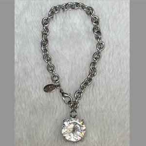 Noir Silver Tone & Crystal Charm Bracelet